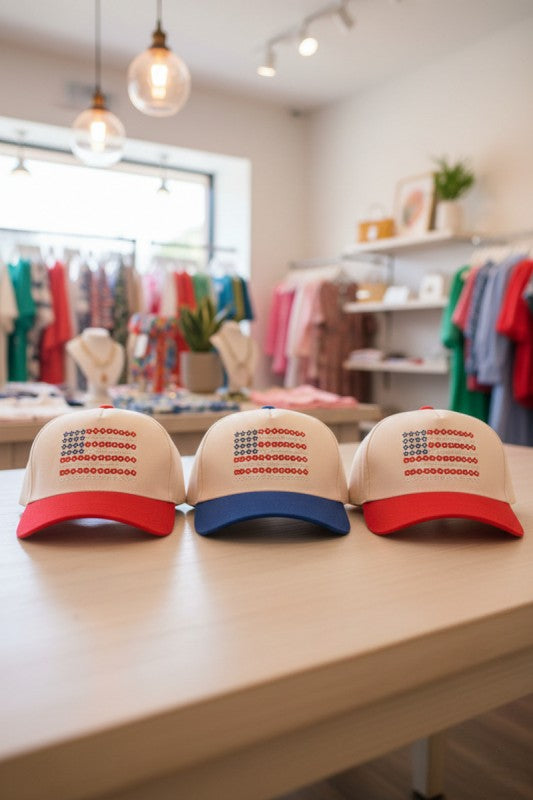 AMERICAN FLAG Two Tone Canvas/Cotton Hat