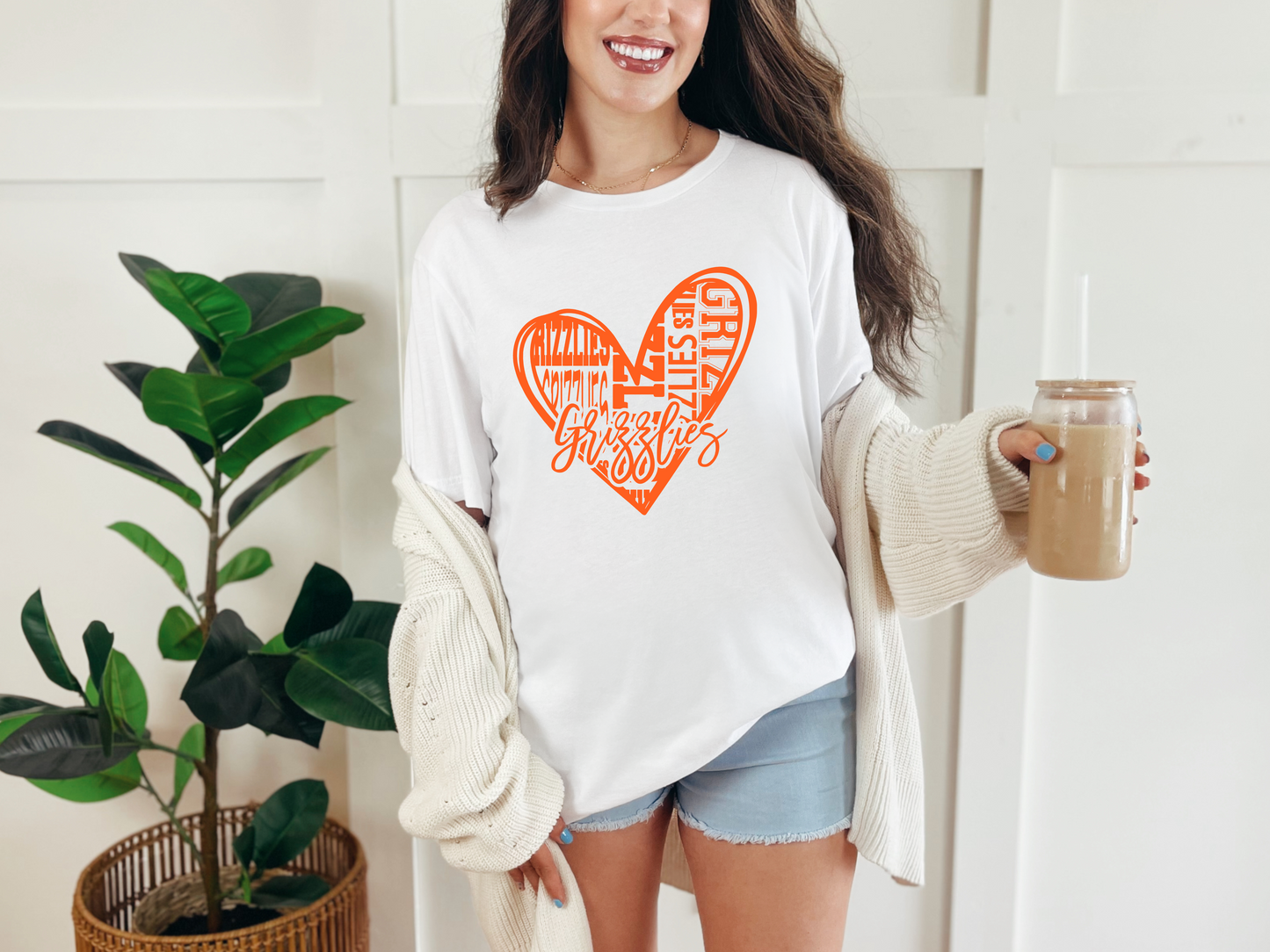 Adult Grizzly Heart (Orange print)