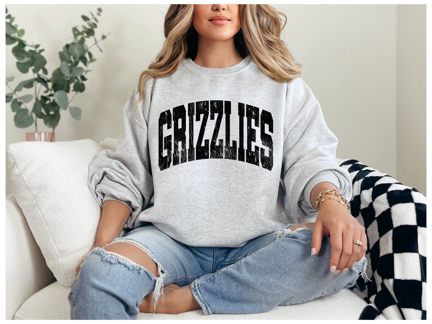 Adult Grizzly Block Letter Crewneck