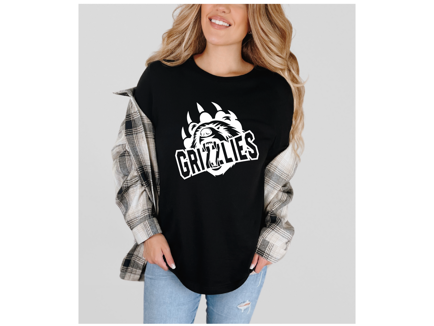 Adult Grizzly Roar (White print)