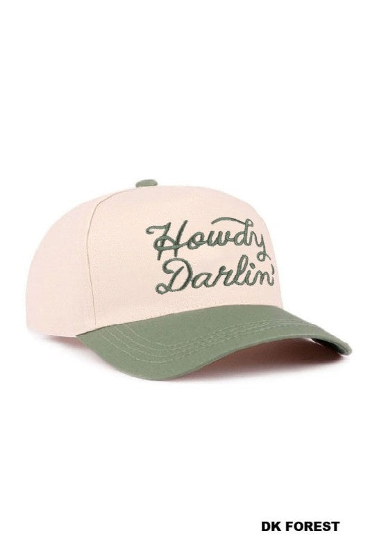 HOWDY DARLIN Two Tone Canvas/Cotton Hat
