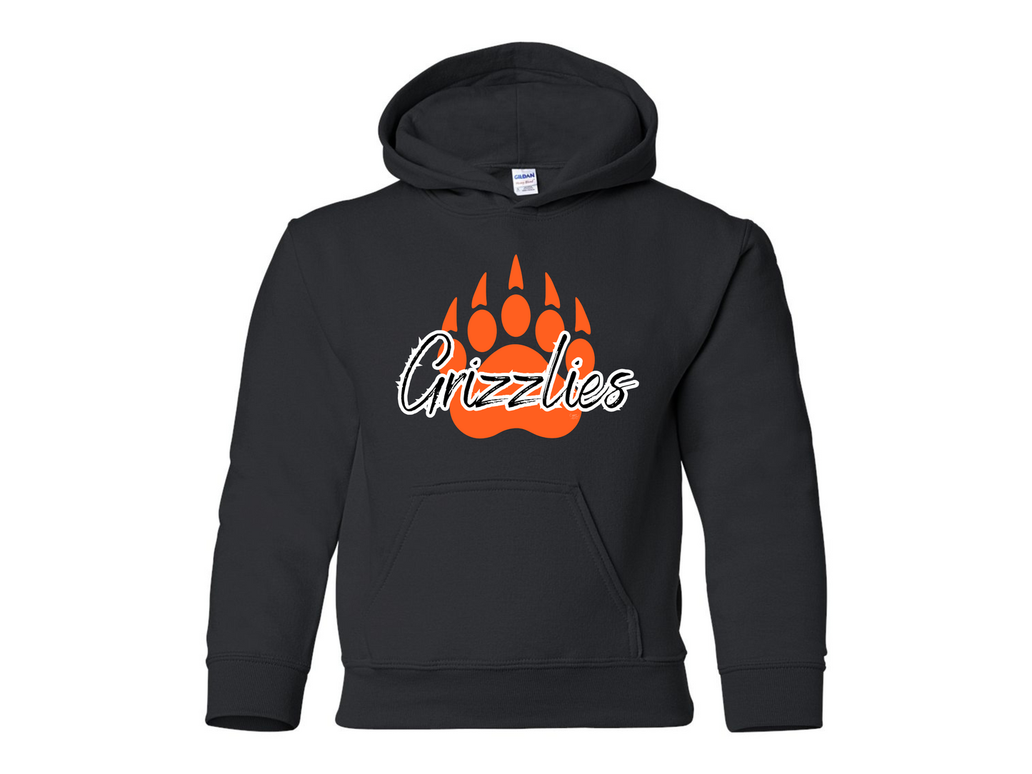 Youth Grizzly Orange Paw Hoodie