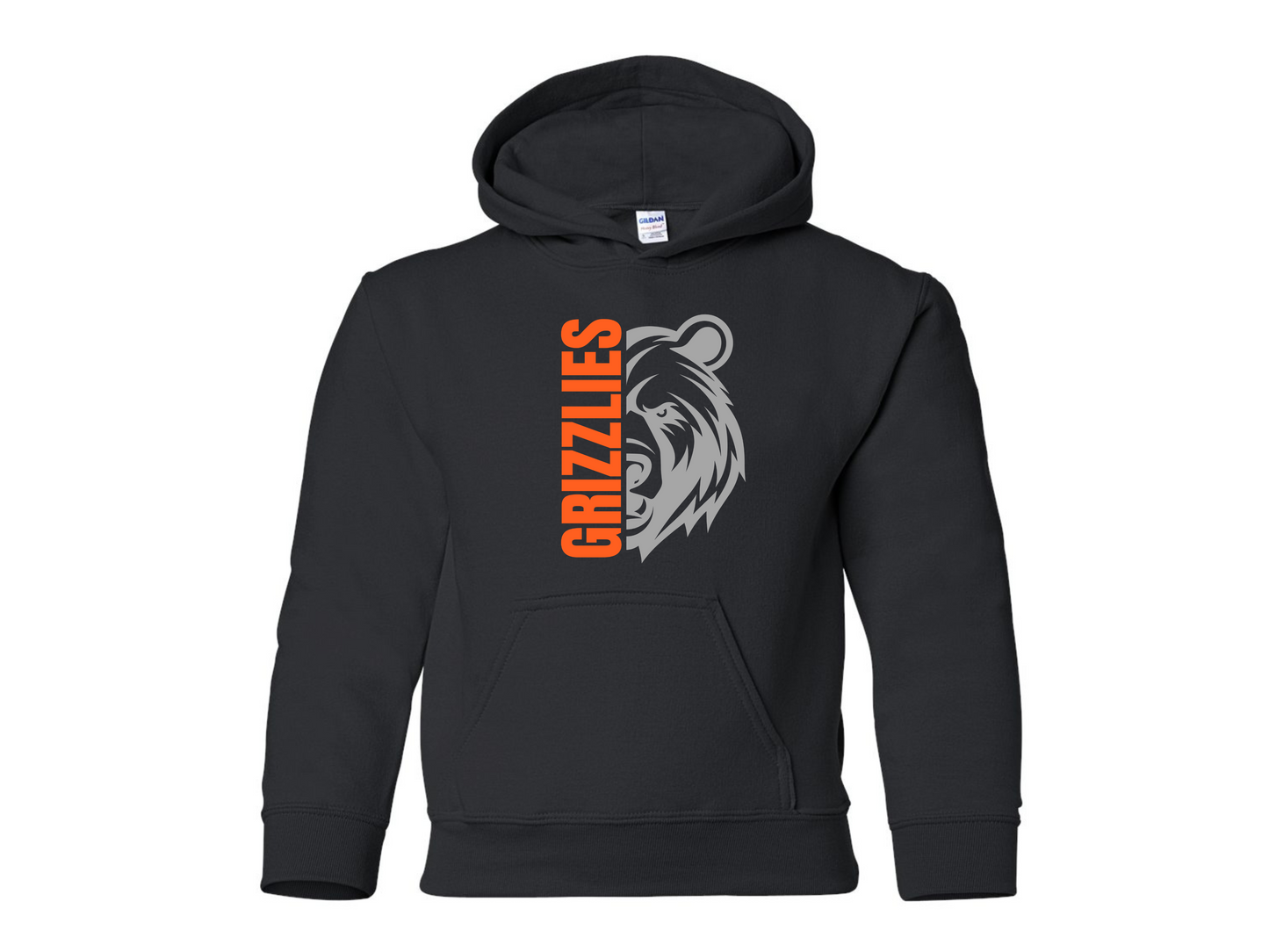 Youth Grizzly Half Face (Grey Print) Hoodie