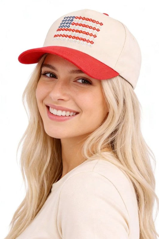 AMERICAN FLAG Two Tone Canvas/Cotton Hat