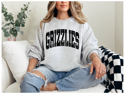 Adult Grizzly Block Letter Crewneck