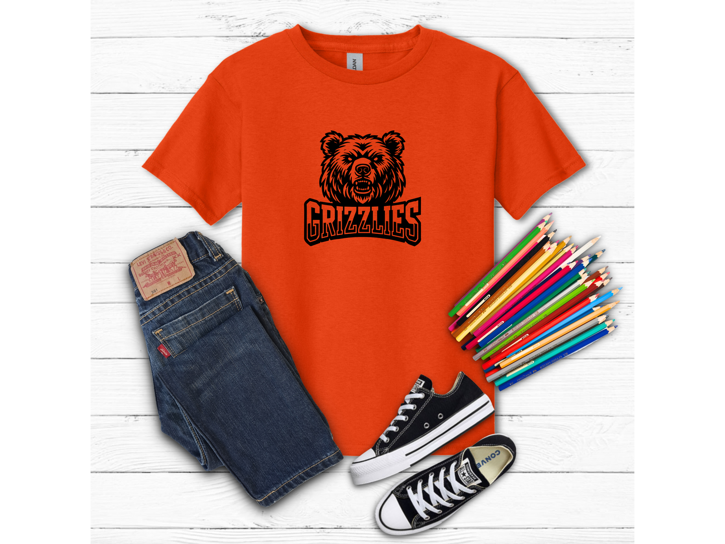 Youth Grizzly Head (Black Print)