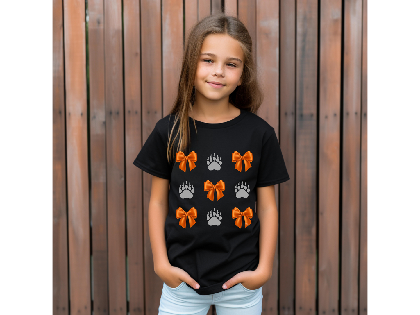 Youth Bows and Grey Paw