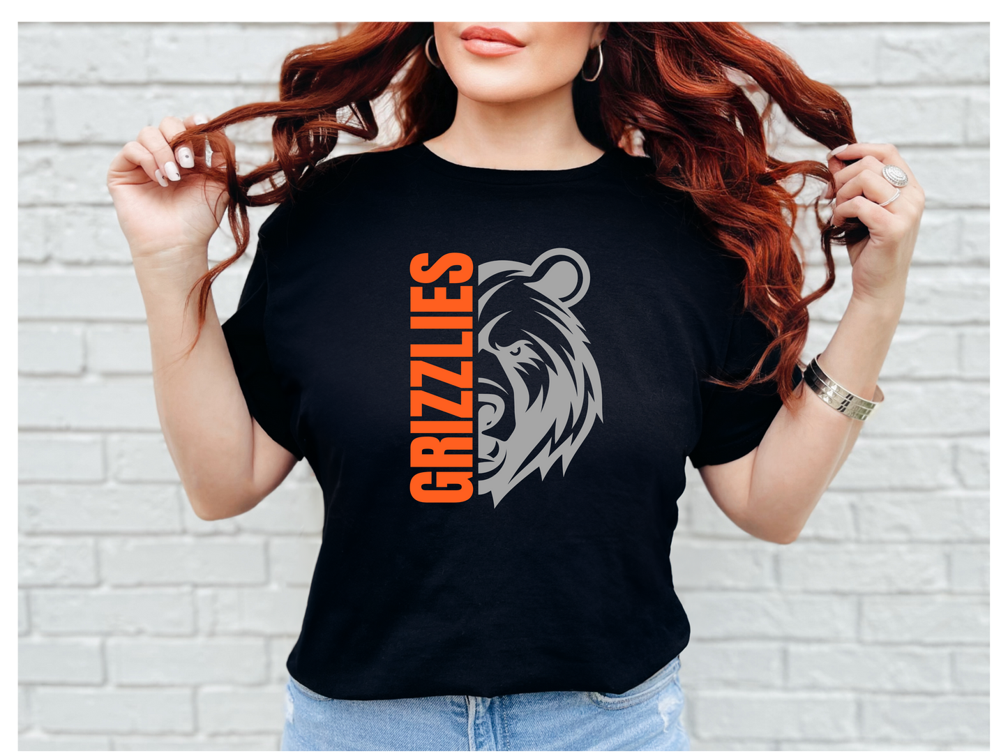 Adult Grizzly Half Face (Grey Print)