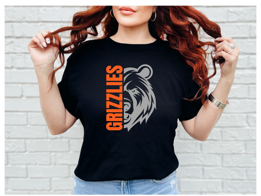Adult Grizzly Half Face (Grey Print)