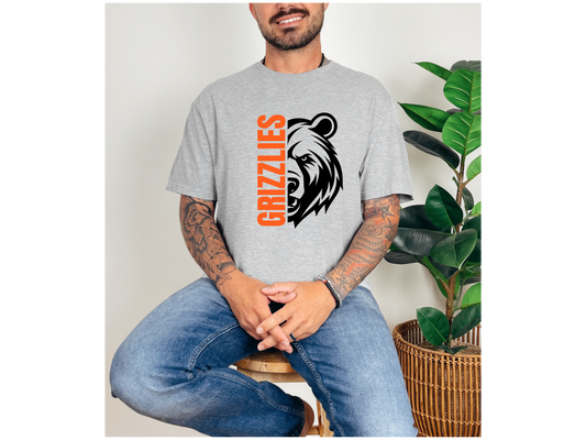 Adult Grizzly Half Face (Black print)