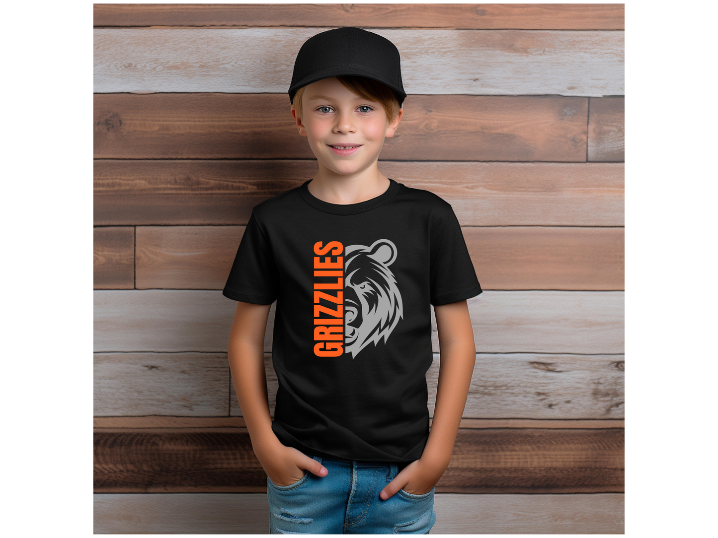 Youth Grizzly Half Face (Grey Print)