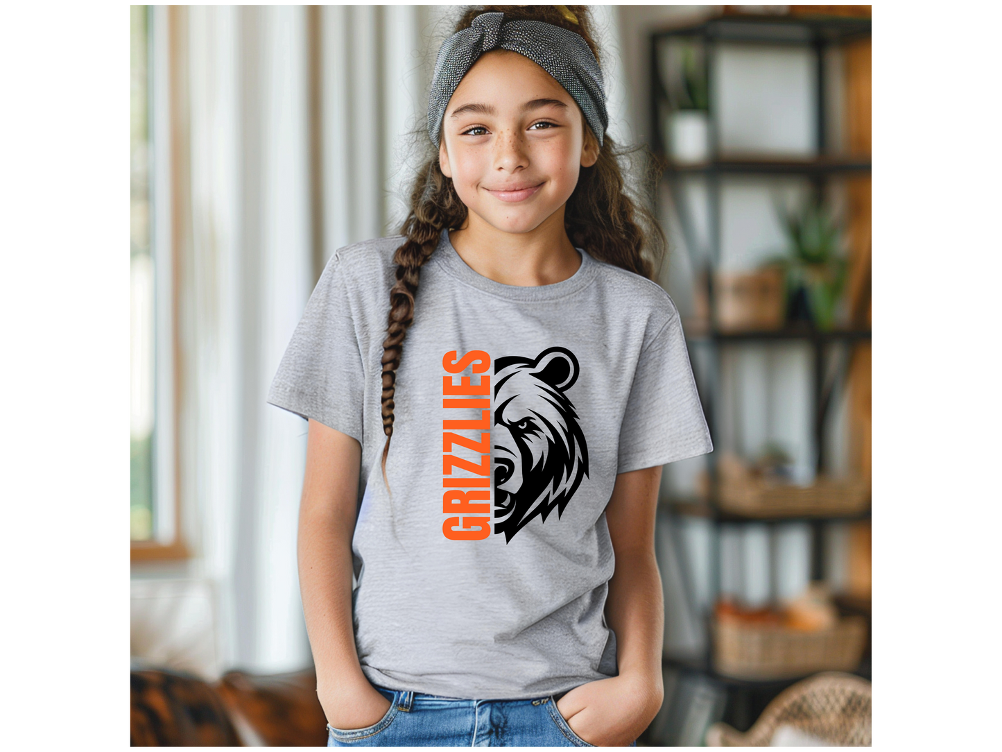 Youth Grizzly Half Face (Black print)