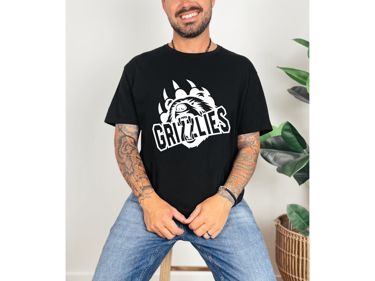 Adult Grizzly Roar (White print)