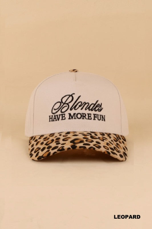 BLONDES HAVE MORE FUN Two Tone Canvas/Cotton Hat