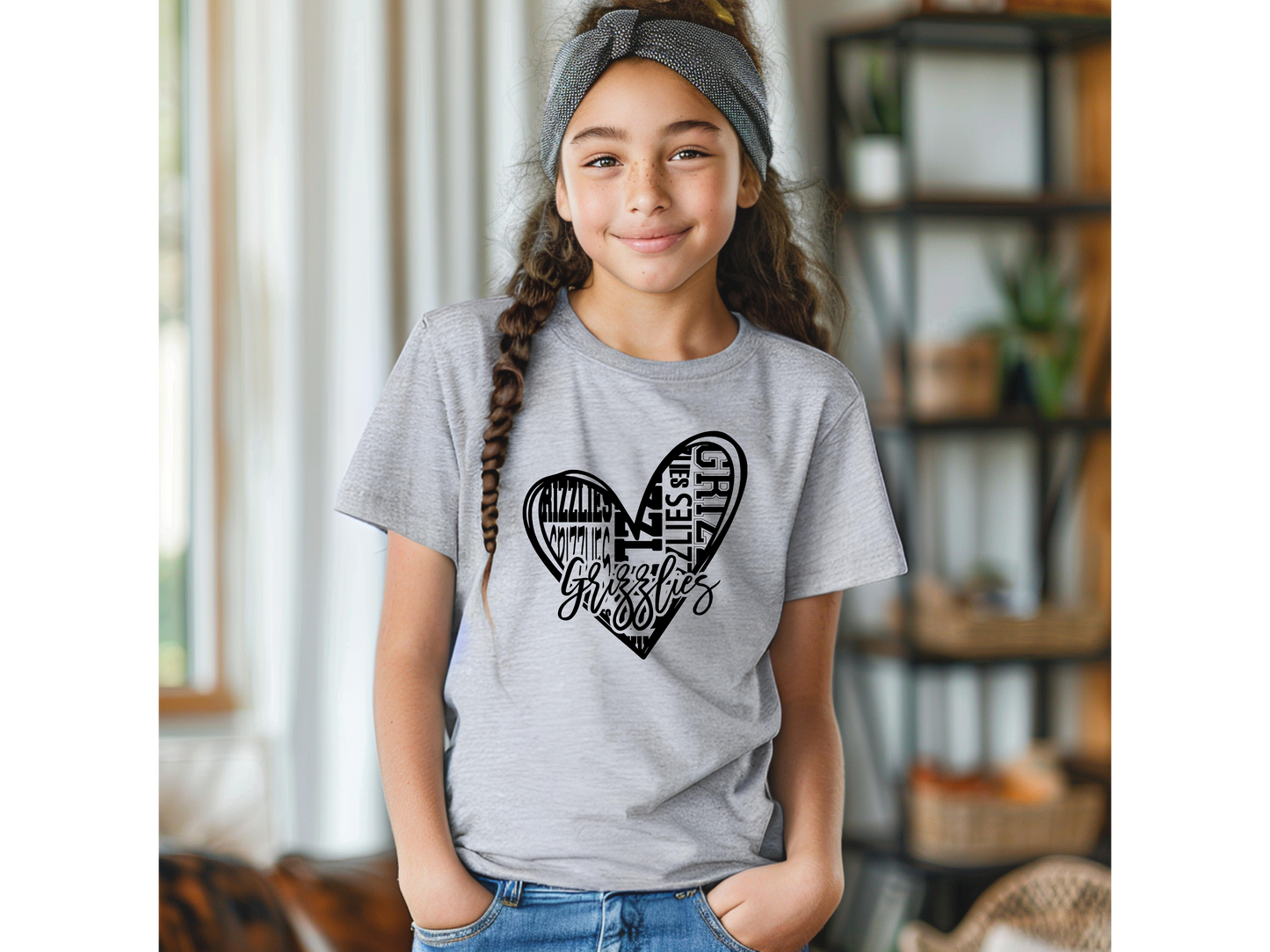 Youth Grizzly Black Heart