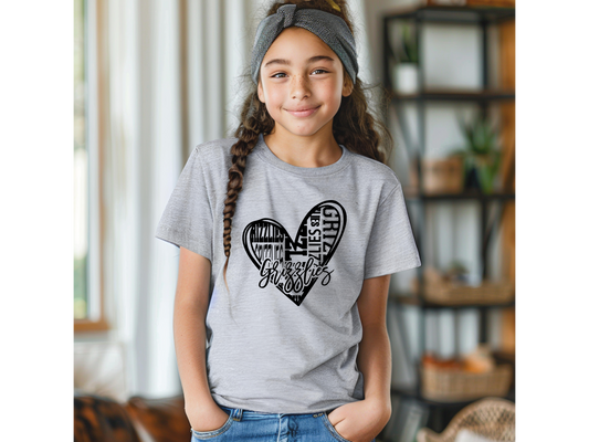 Youth Grizzly Black Heart