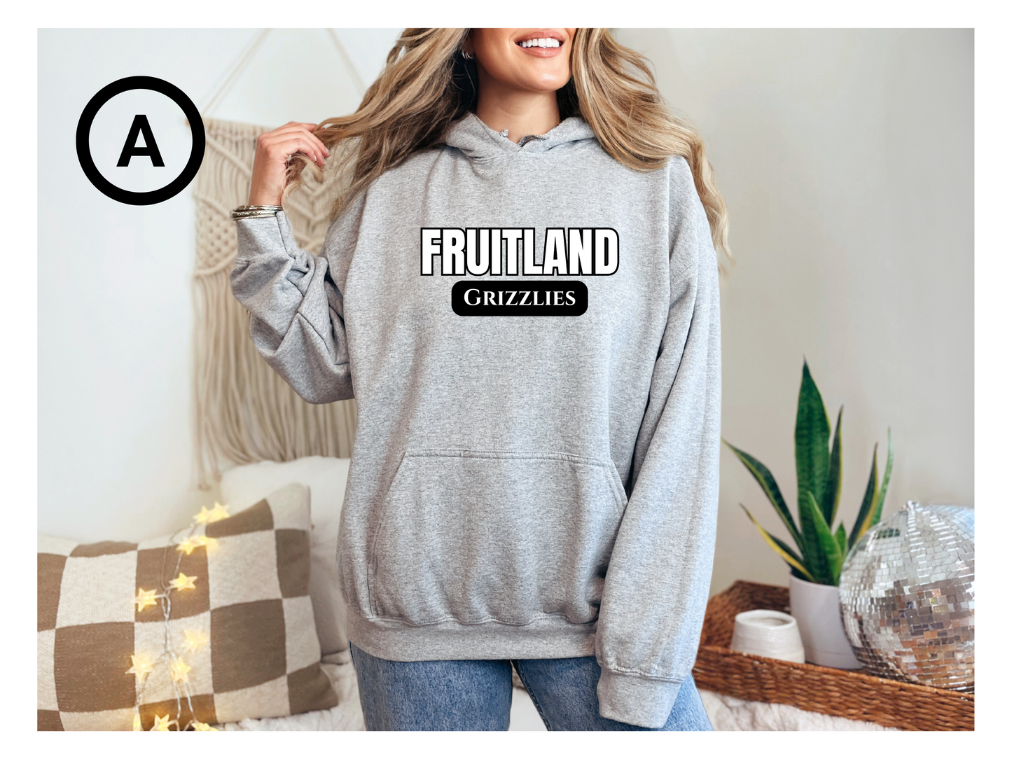 Adult Hooded Heather Grey Grizzly