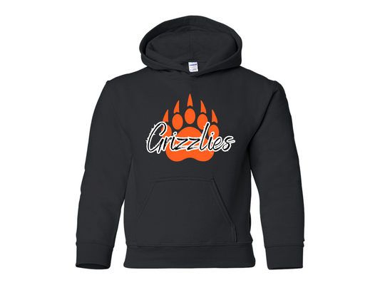 Youth Grizzly Orange Paw Hoodie