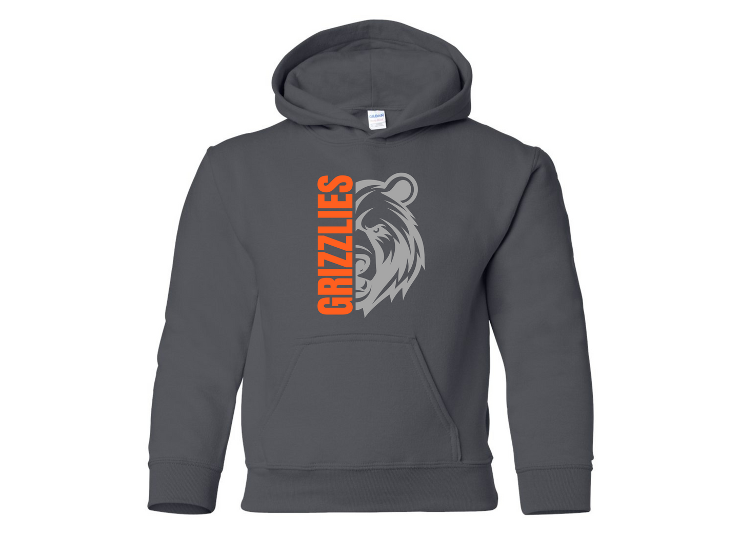 Youth Grizzly Half Face (Grey Print) Hoodie